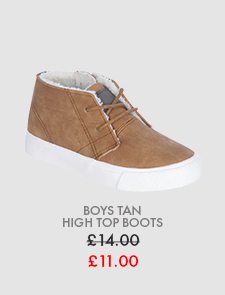 Boys Tan High Top Boots