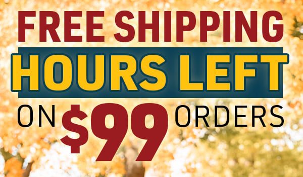 Free Shipping on $99 Orders, Hours Left