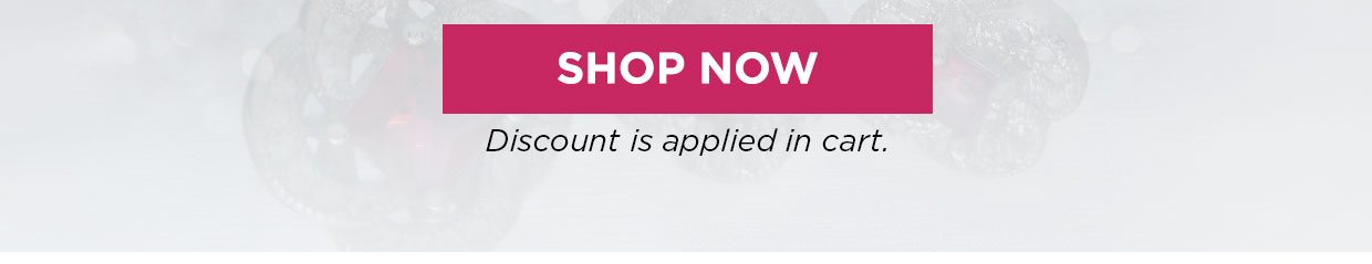 Shop Now button. Discount is applied in cart.
