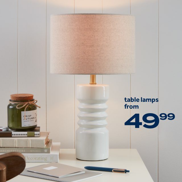 table lamps from $49.99