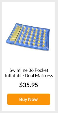 Swimline 36 Pocket Inflatable Dual Mattress, Blue/Yellow