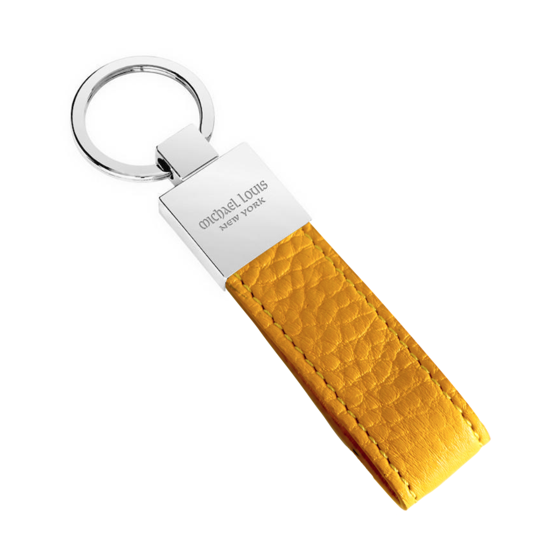 Image of Yellow Pebbled Leather Classic Key Holder