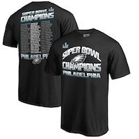 Men's Philadelphia Eagles NFL Pro Line by Fanatics Branded Black Super Bowl LII Champions Bootleg Roster T-Shirt