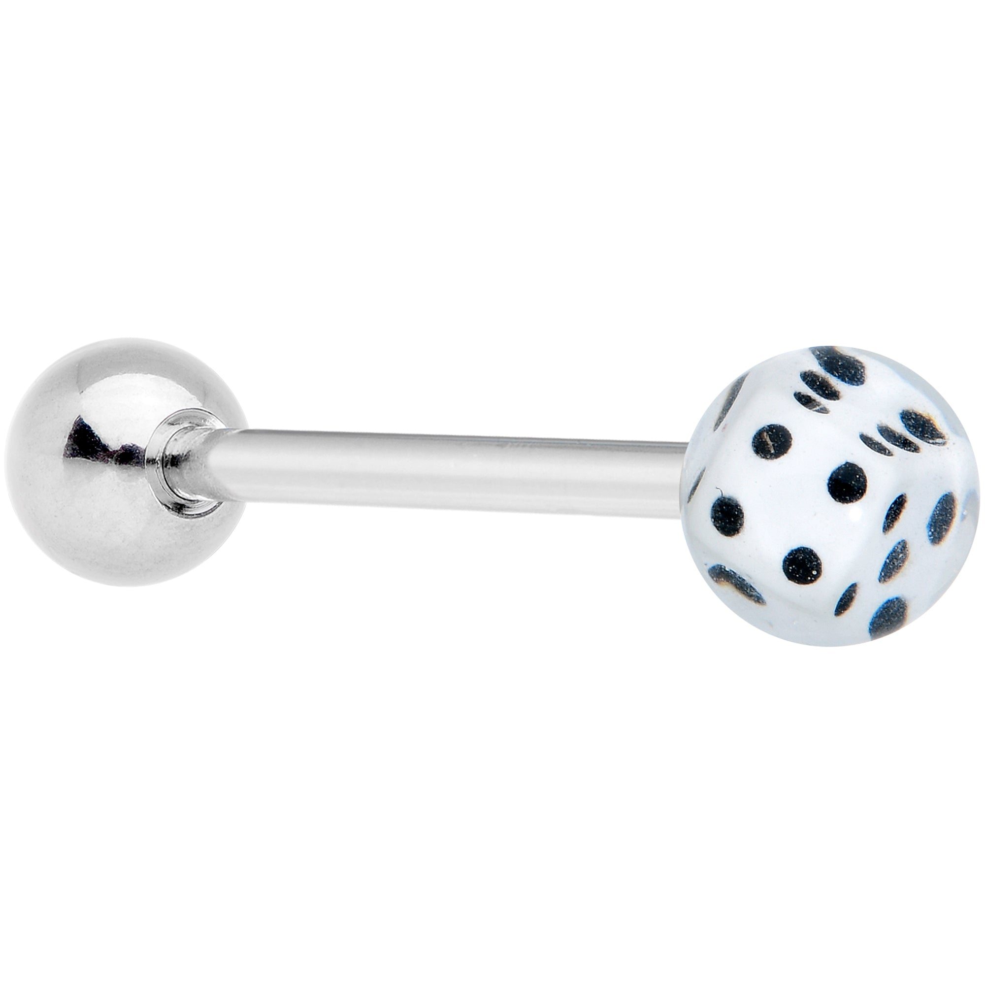 Image of White Dice Barbell Tongue Ring