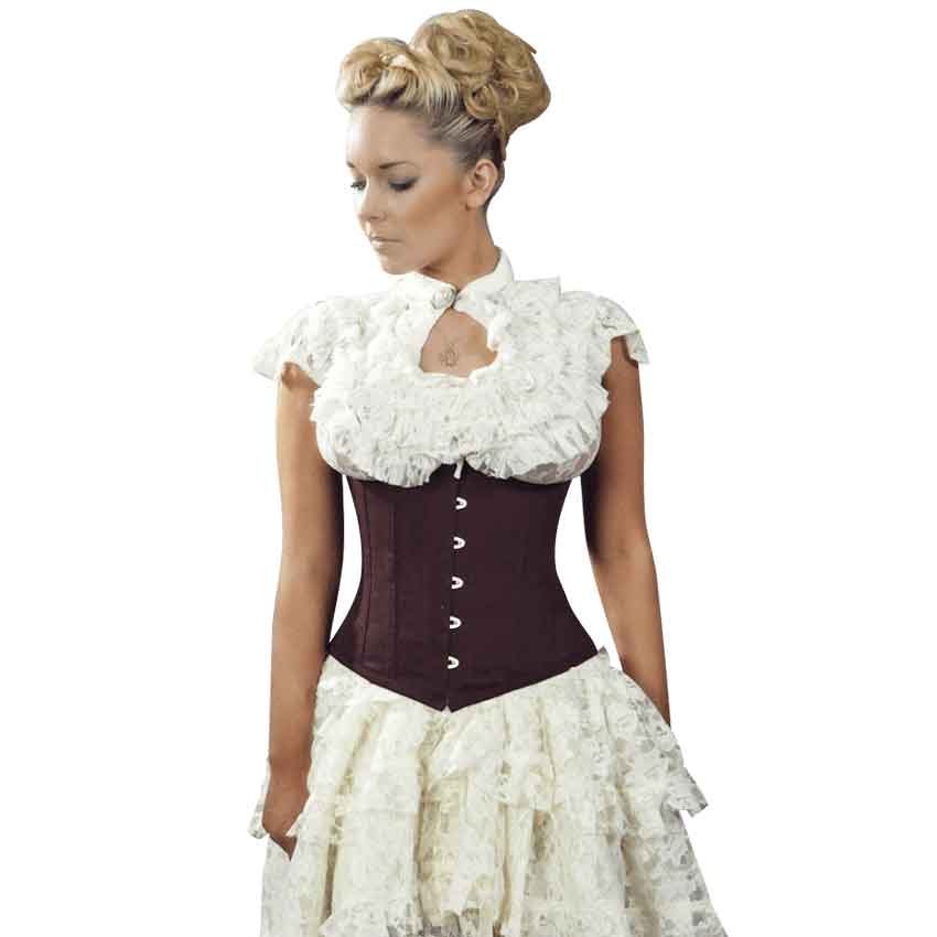 Image of Candy Brown Twill Underbust Corset