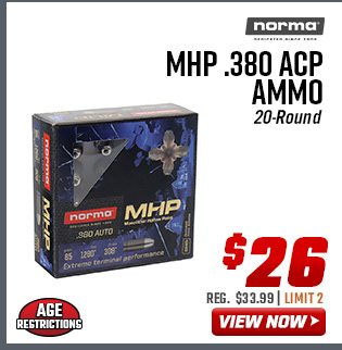 Norma MHP .380 ACP Ammo 