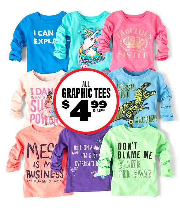 All Graphic Tees $4.99 & Up