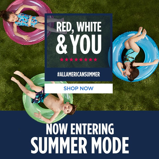 RED, WHITE & YOU #ALLAMERICANSUMMER | SHOP NOW | NOW ENTERING SUMMER MODE