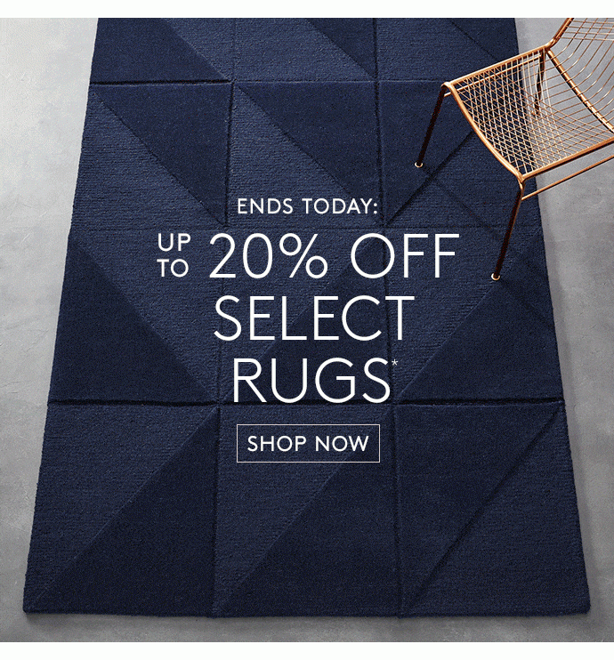 up to 20% off select rugs*