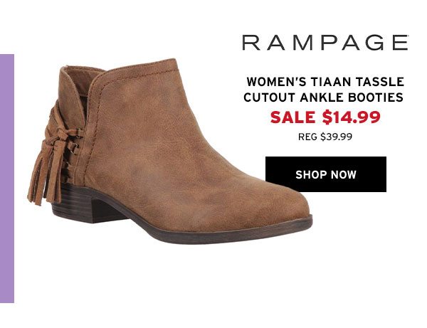 Rampage Women's Tiaan Tassle Cutout Ankle Booties - Click to Shop Now
