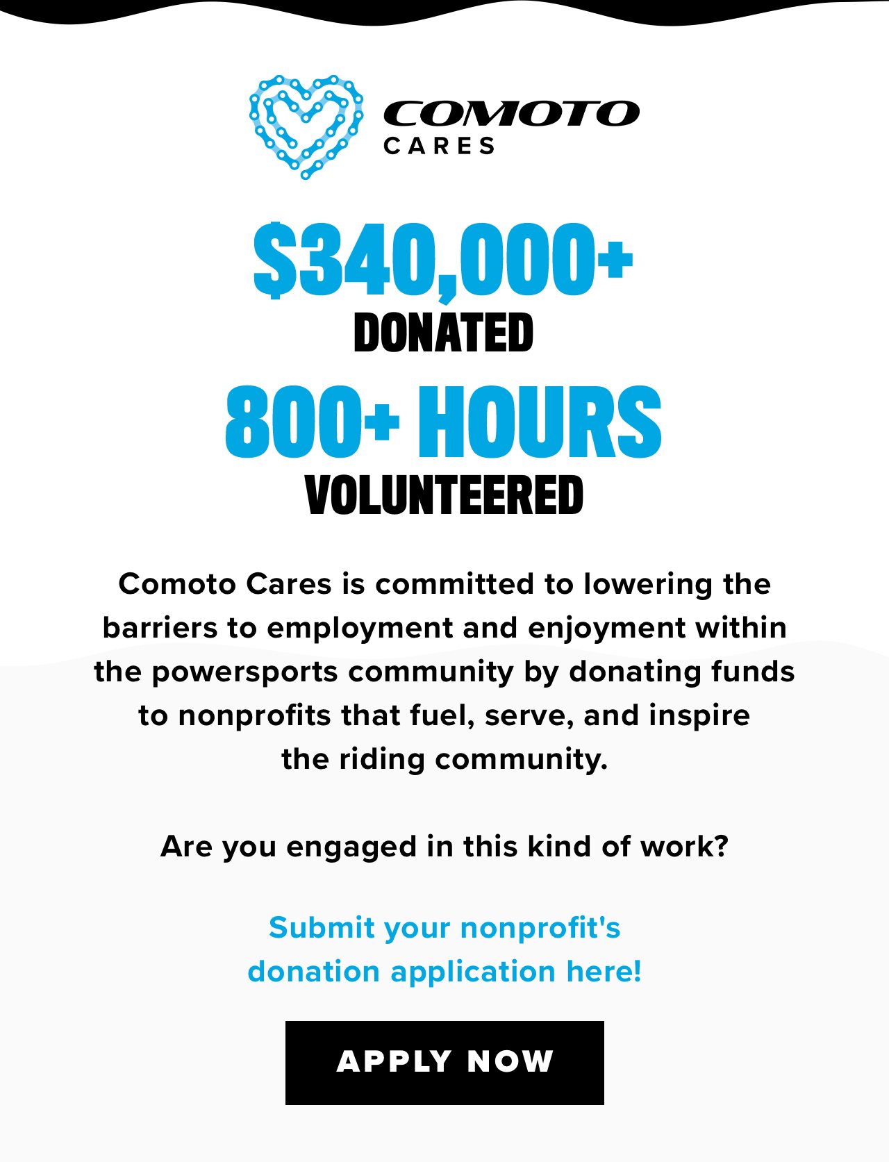 Comoto Cares Apply Now!