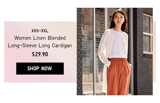 BODY2 - WOMEN LINEN BLENDED LONG-SLEEVE LONG CARDIGAN