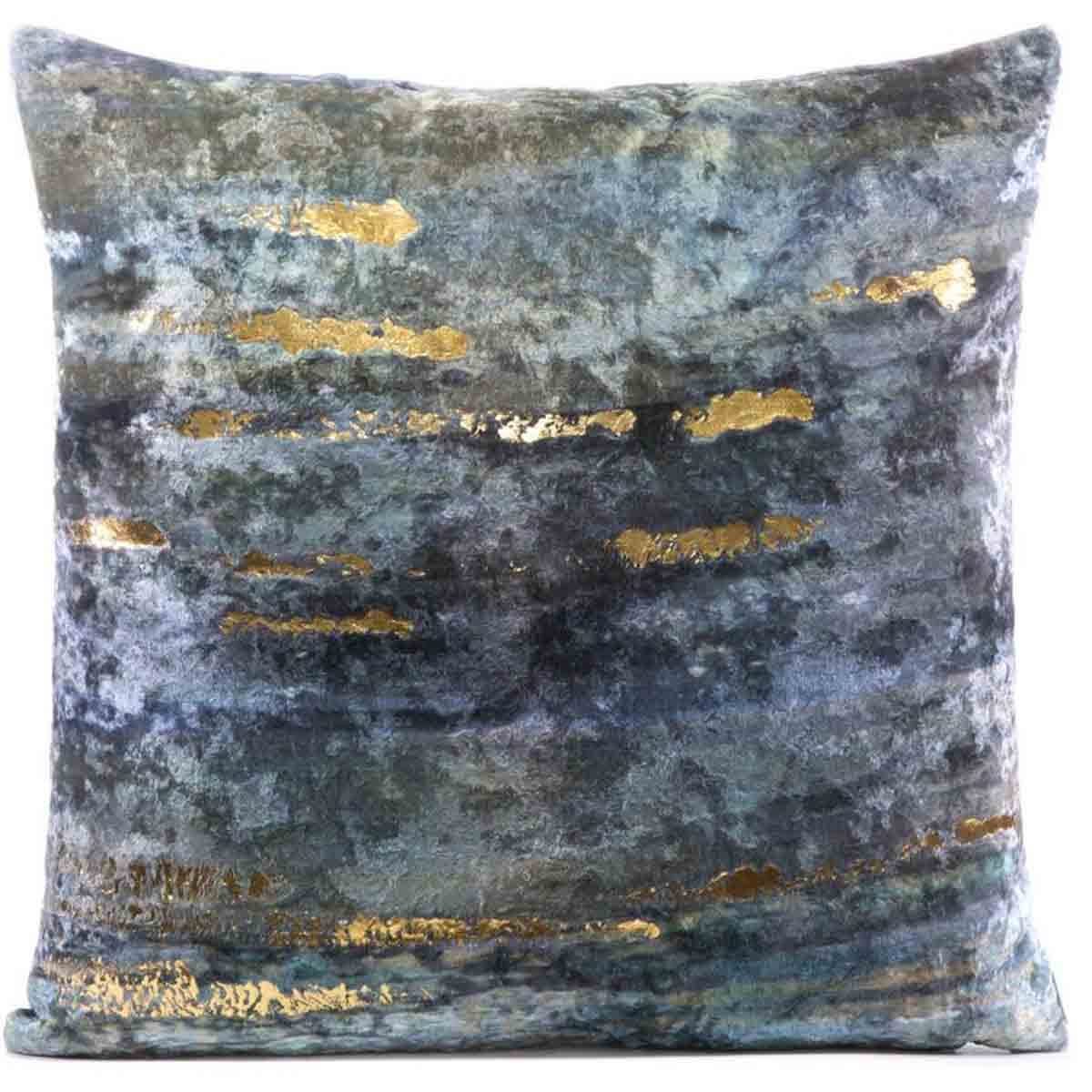 Image of Crushed Velvet Pillow, Beetle Green