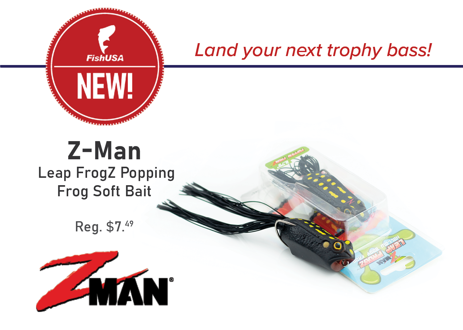 Z-Man Leap FrogZ Popping Frog Soft Bait
