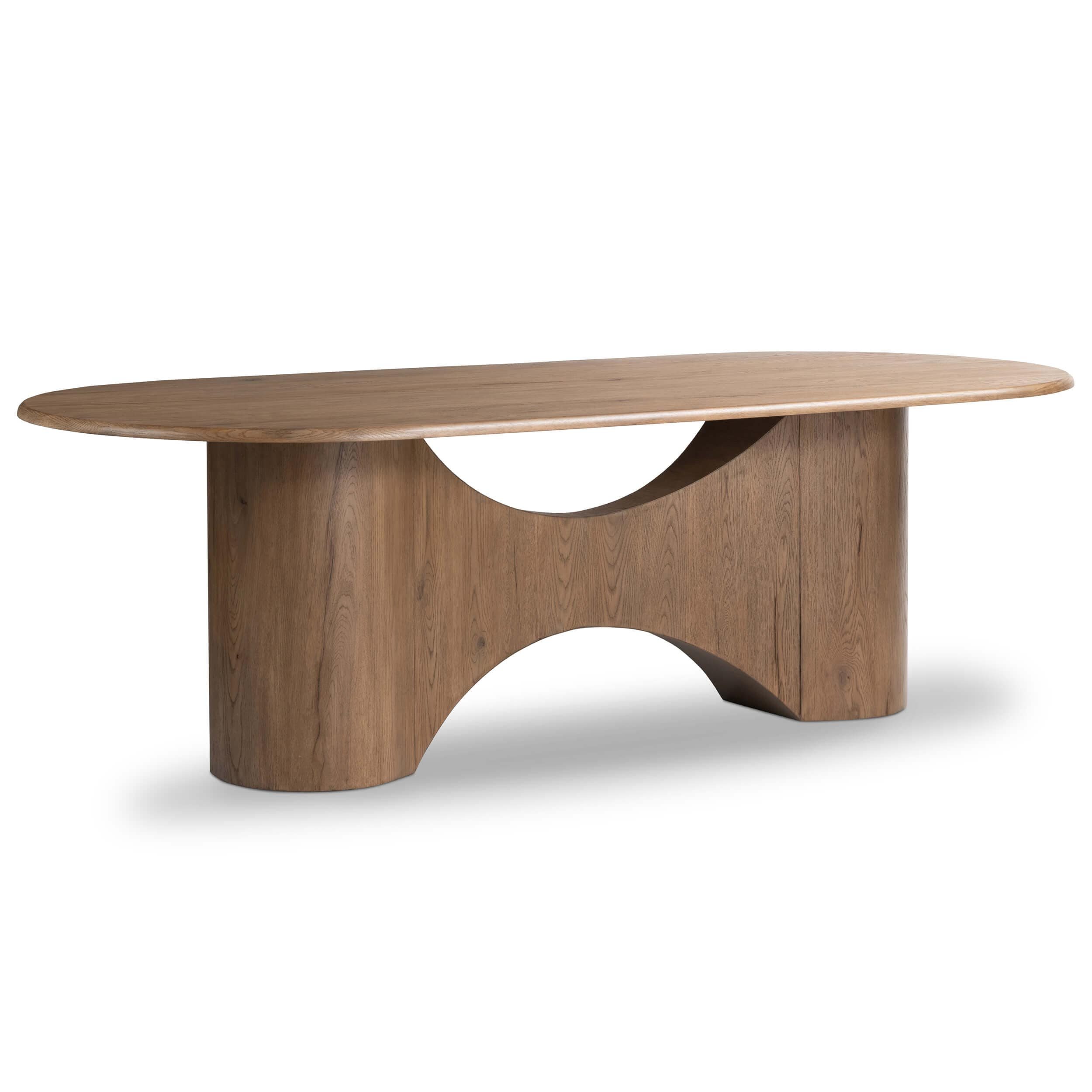 Image of Olexey Oval Dining Table, Rubbed Light Oak