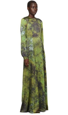 S.R. STUDIO. LA. CA. - Green SOTO Silk Long Prairie Dress