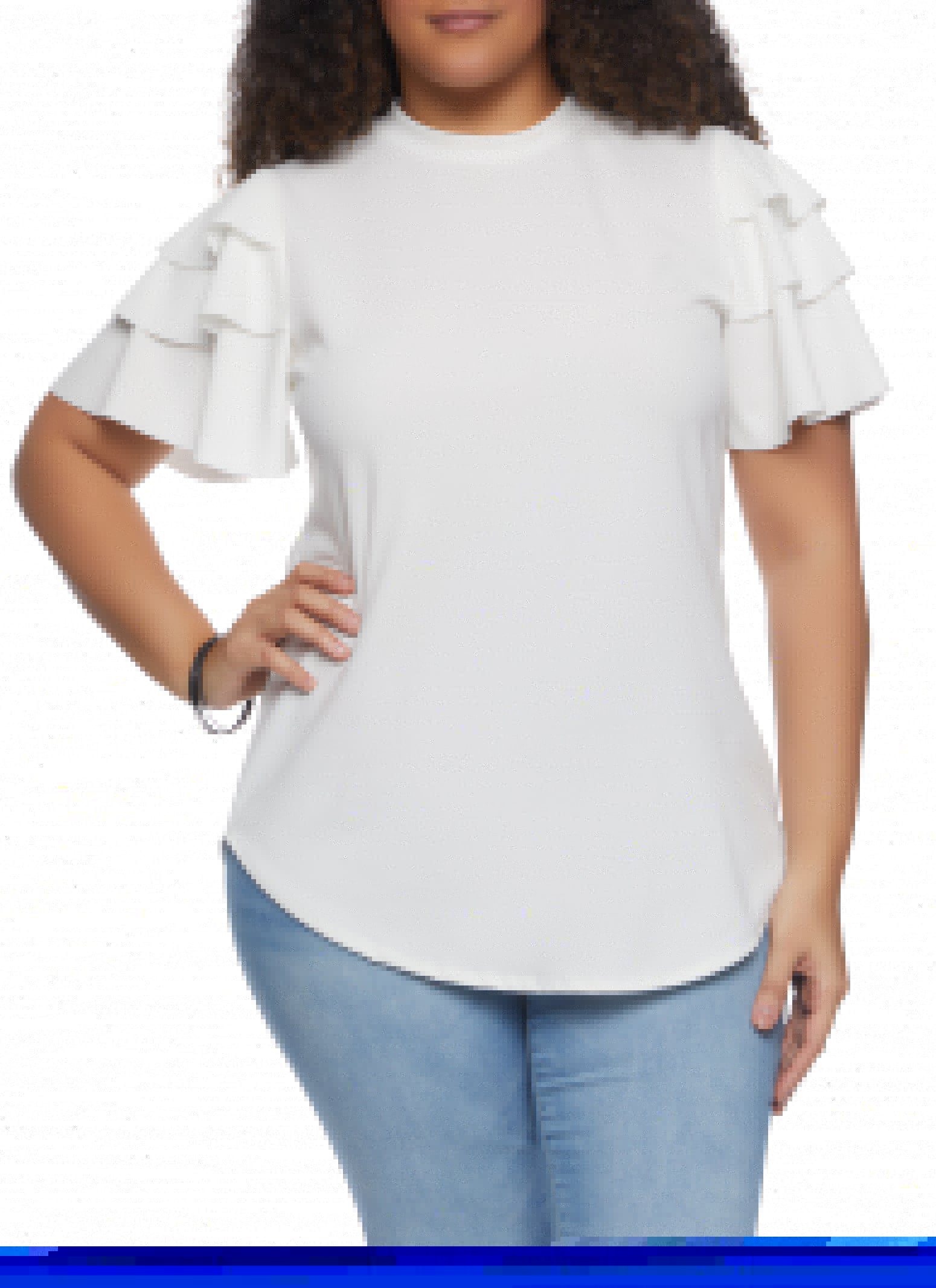 Plus Size Tiered Ruffle Sleeve Top