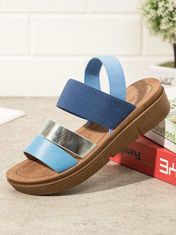 Triple Strap Slingback Platform Sandals