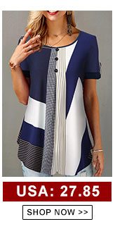 Geometric Print Button Detail Round Neck Blouse