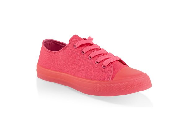 Solid Neon Lace Up Sneakers