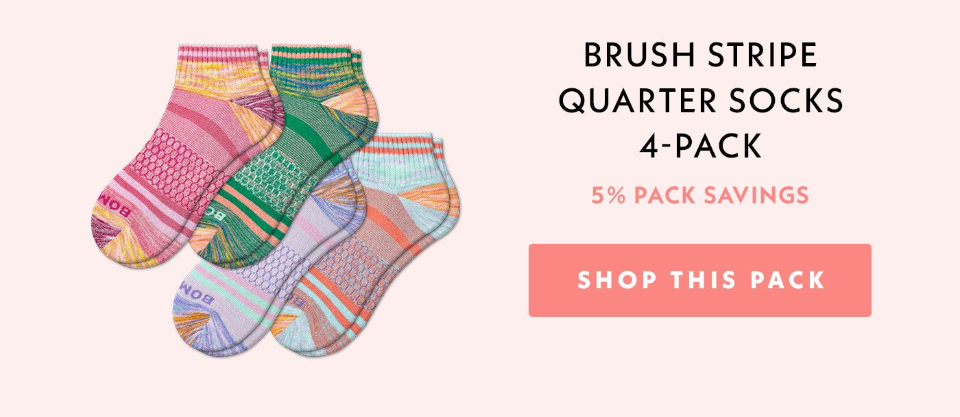 Brush Stripe Quarter Socks 4-Pack | 5% Pack Savings | Shop This Pack