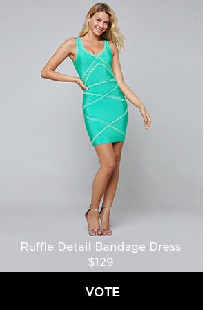 Ruffle Detail Bandage Dress $129