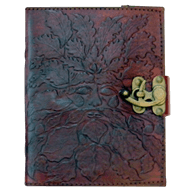 Embossed 5x7 Greenman Leather Journal with Lock