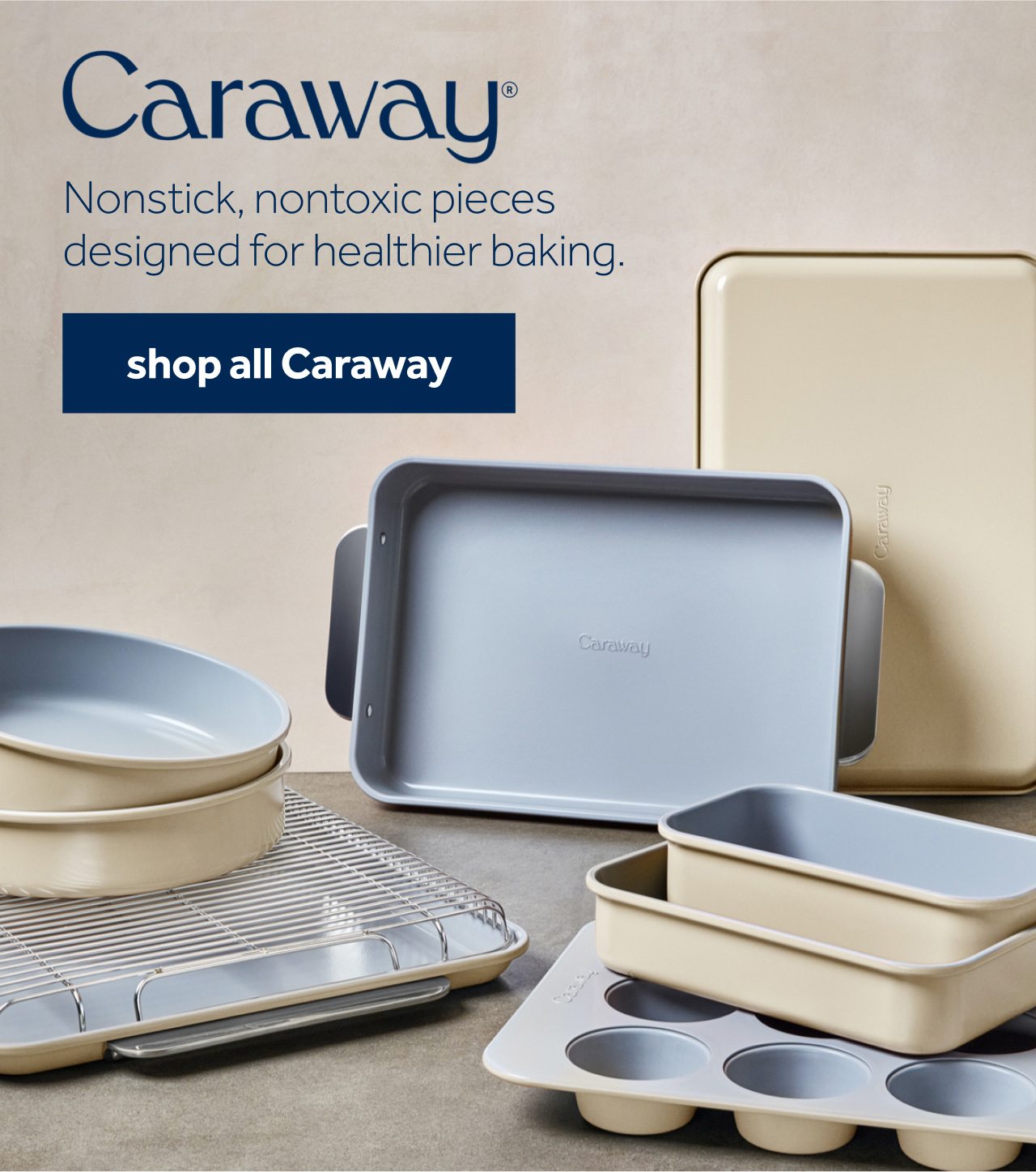 Caraway Nonstick, nontoxic pieces designed for healthier baking. | shop all Caraway