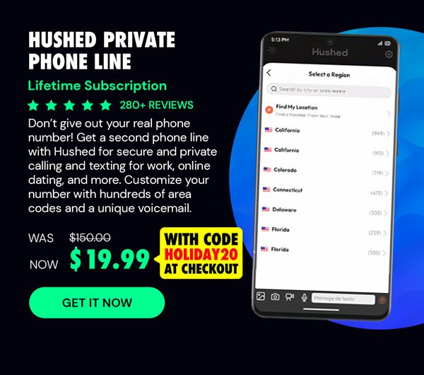 Hushed Private Phone Line: Lifetime Subscription