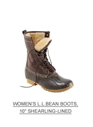 Women’s L.L.Bean boots, 10" shearling-lined.