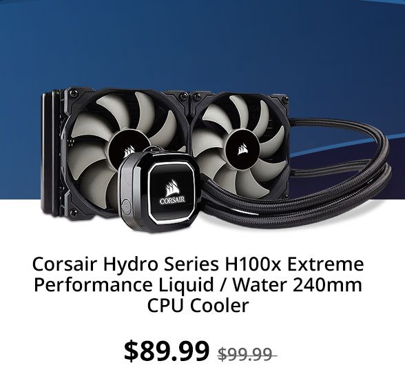 Corsair Hydro Series H100x Extreme Performance Liquid / Water 240mm CPU Cooler