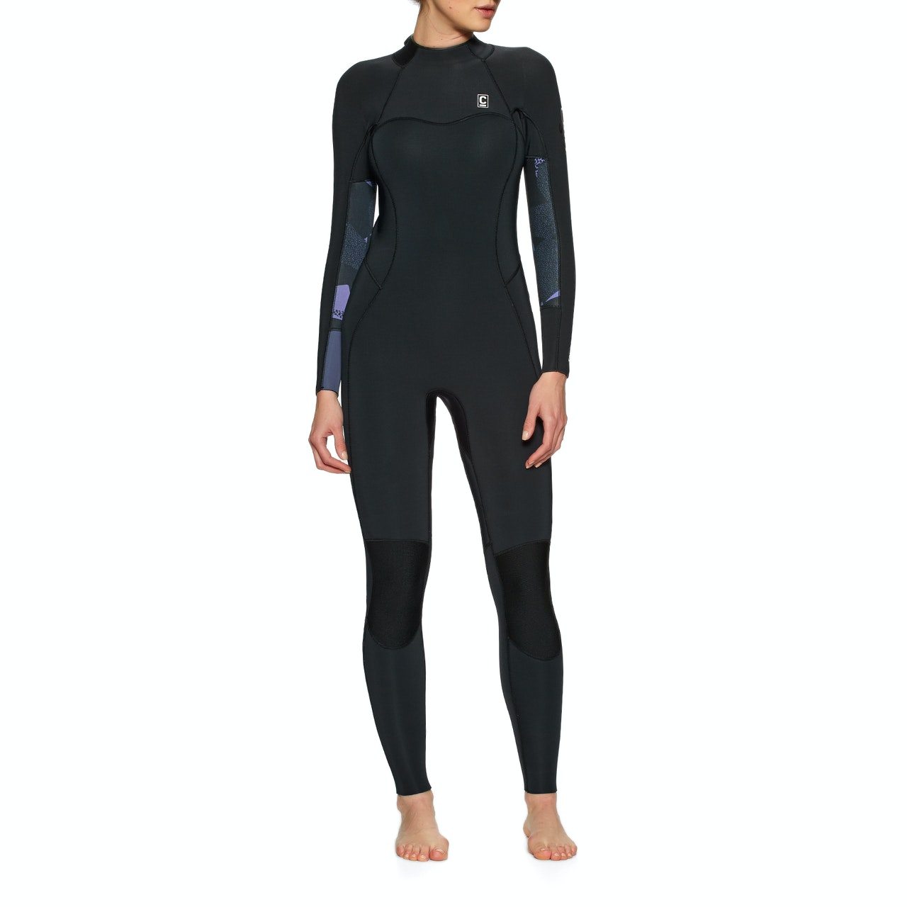 C-Skins Solace 3:2 Wogbs Back Zip Steamer Womens Wetsuit - Raven Black/unity/green Ash