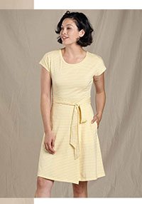 Cue Wrap Short Sleeve Dress - Left Panel - Dusty Citron