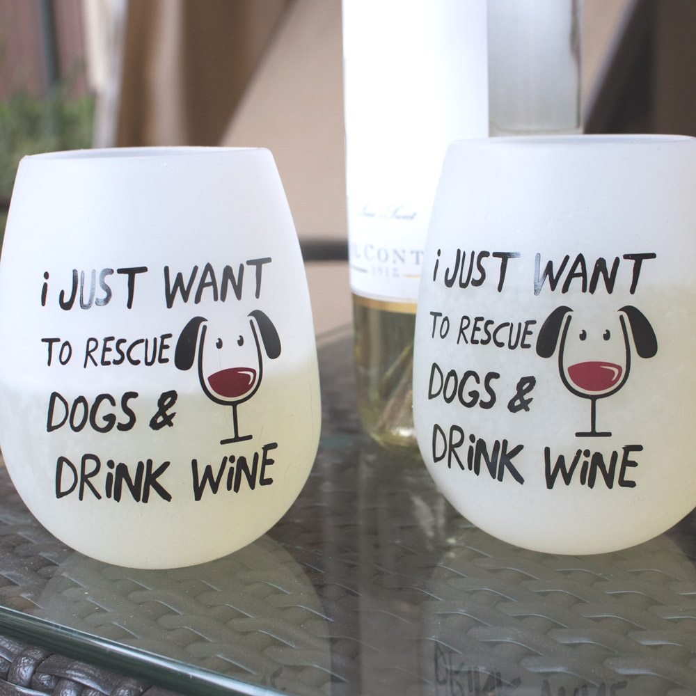 Image of Shatterproof Rescue Dogs and Drink Wine Silicone Wine Cups (Set of 2)