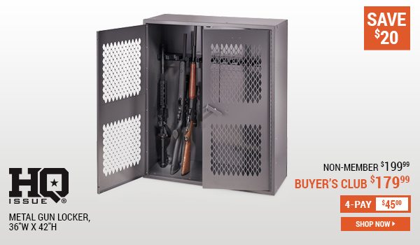 HQ ISSUE Metal Gun Locker, 36 Inch Wide x 42 Inch High