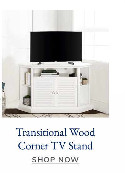 52' Transitional Wood Corner TV Stand - White | SHOP NOW