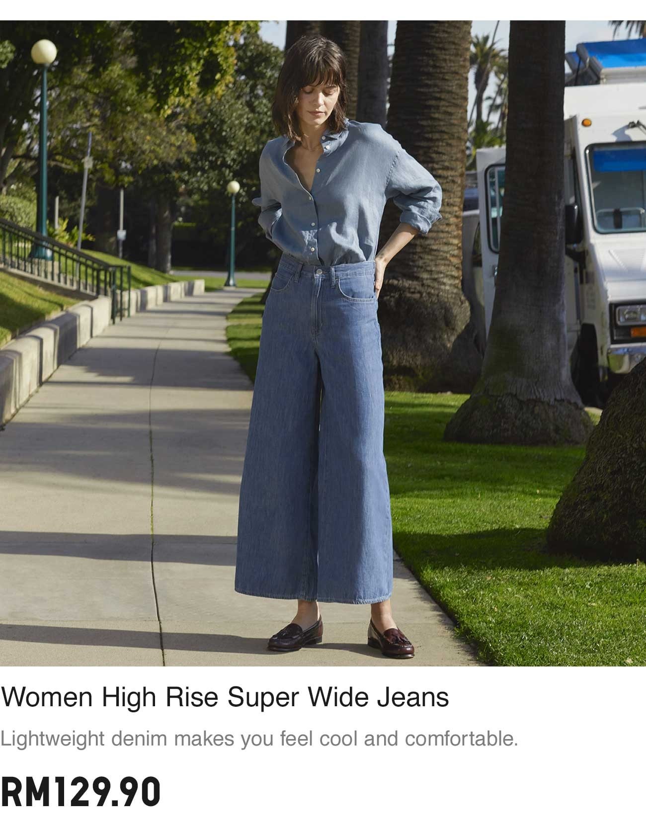 WOMEN HIGH RISE SUPER WIDE JEANS