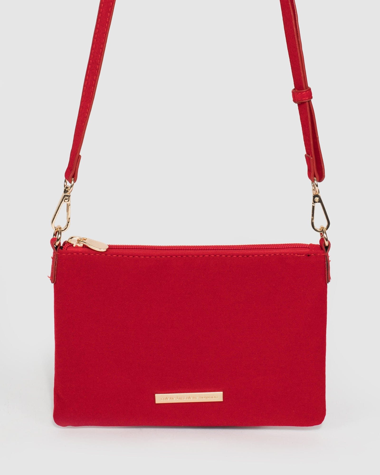 Image of Red Peta Plate Chain Strap Crossbody Bag