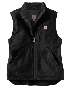 WOMEN'S RELAXED FIT WASHED DUCK SHERPA LINED MOCK NECK VEST