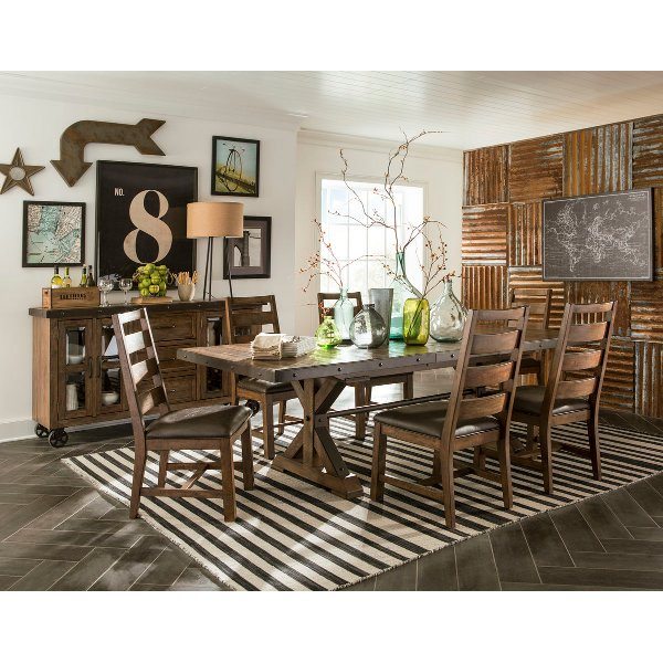 Tana Rustic Brown 5 Piece Dining Room Set