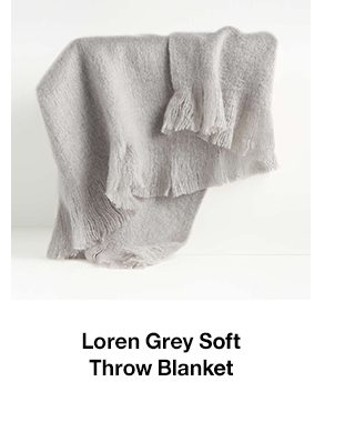 Loren grey soft throw blanket