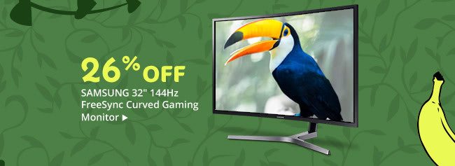 26% Off SAMSUNG 32" 144Hz FreeSync Curved Gaming Monitor