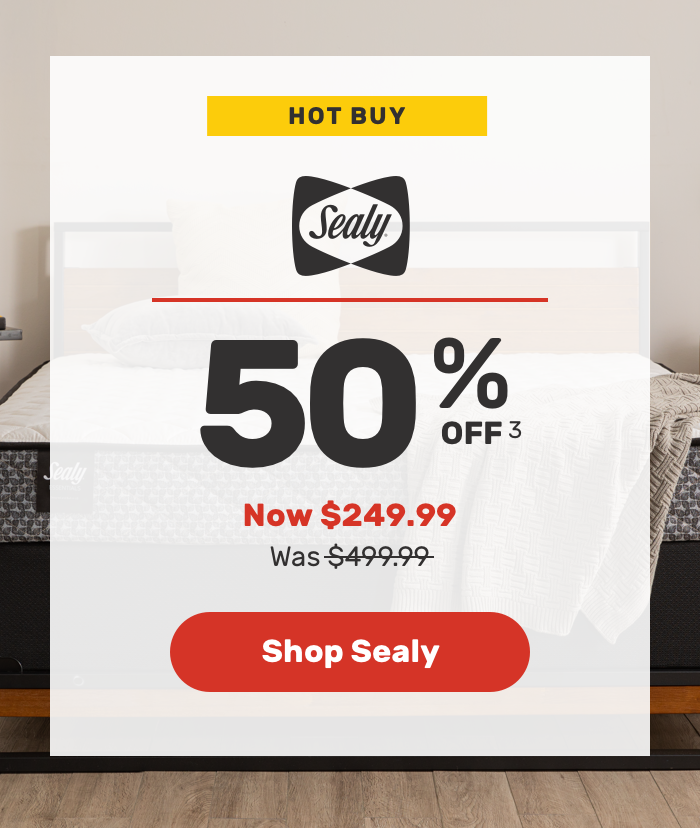 HOT BUY-50% off Sealy Now $249.99 was $499.99- Shop Sealy