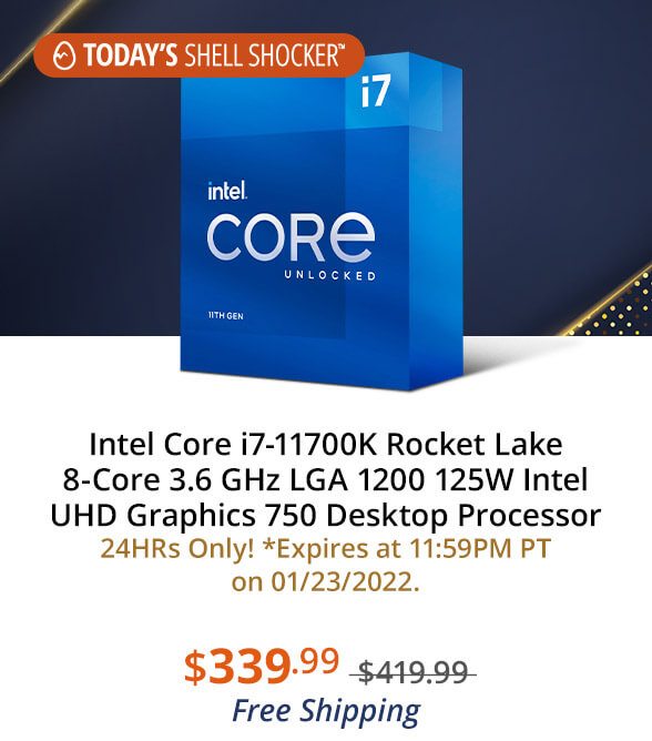 Intel Core i7-11700K Rocket Lake 8-Core 3.6 GHz LGA 1200 125W Intel UHD Graphics 750 Desktop Processor -