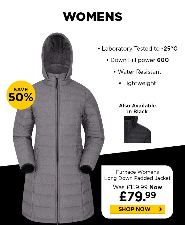 furnace womens long down padded jacket