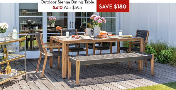 Outdoor Sienna Dining Table CLEARANCE $410 Was: $590