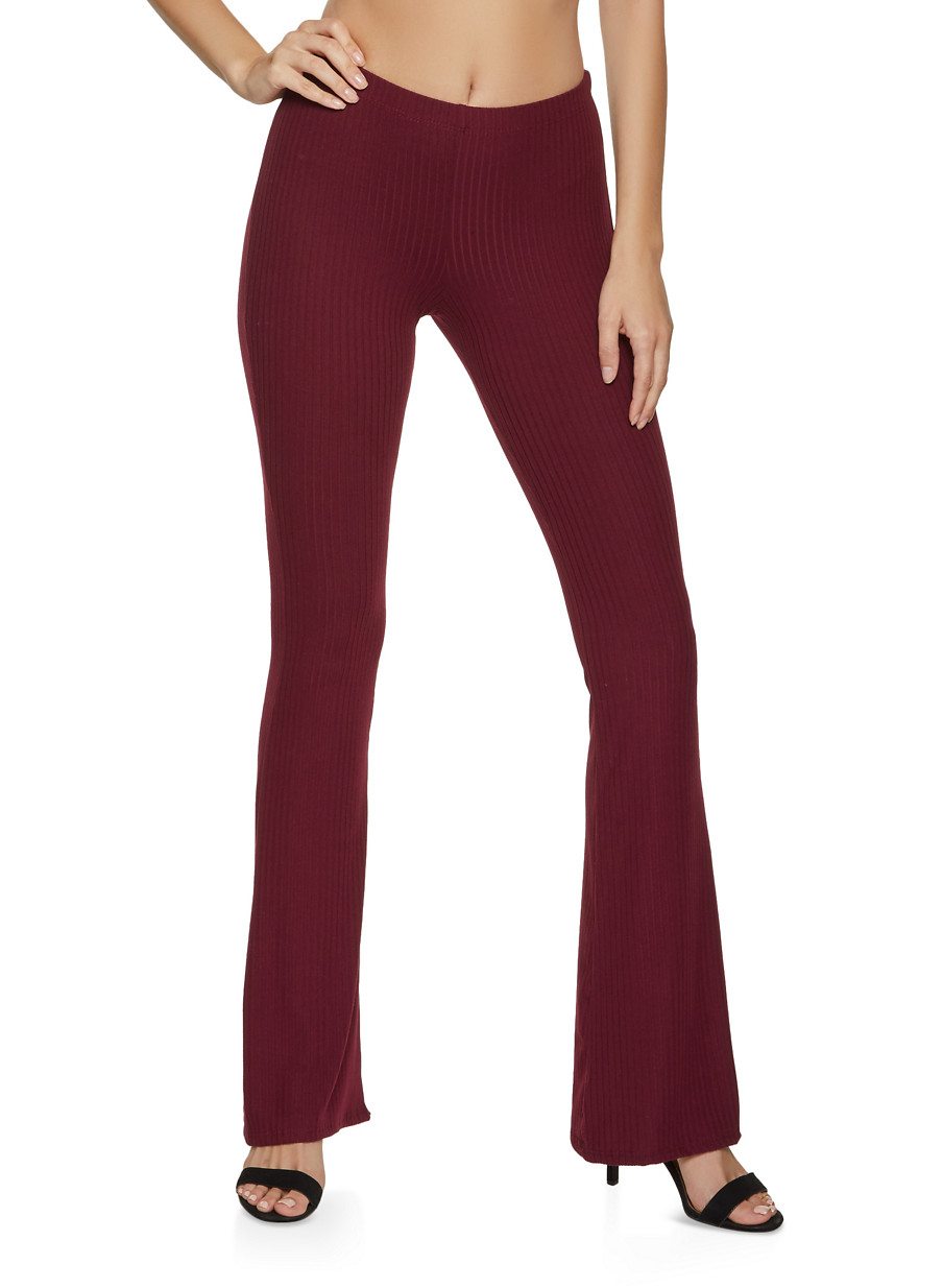 Rib Knit Flare Pants