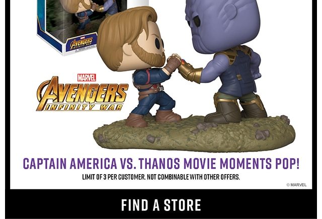 Black Friday Only! In-Stoer Only $25 Captain America vs Thanos Movie Moments Pop