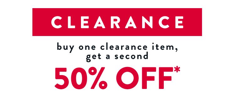 Buy one clearance item get a second half off