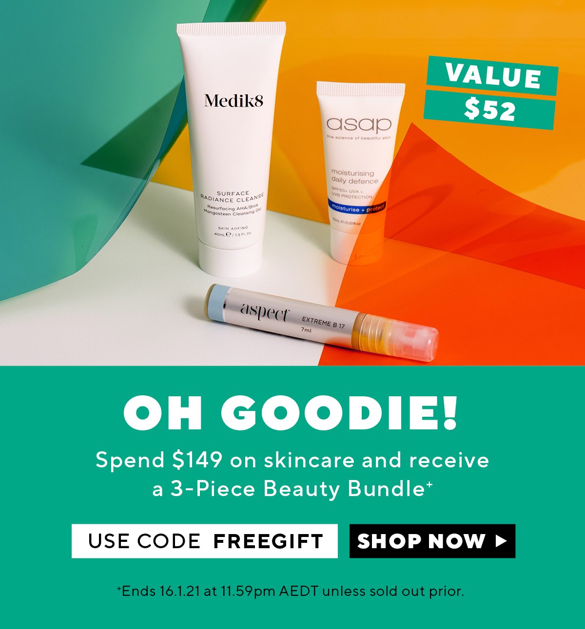 Spend $149 on skincare and receive a 3-Piece Beauty Bundle+ 